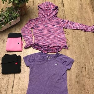 Athletic bundle, fold over yoga bottoms.
